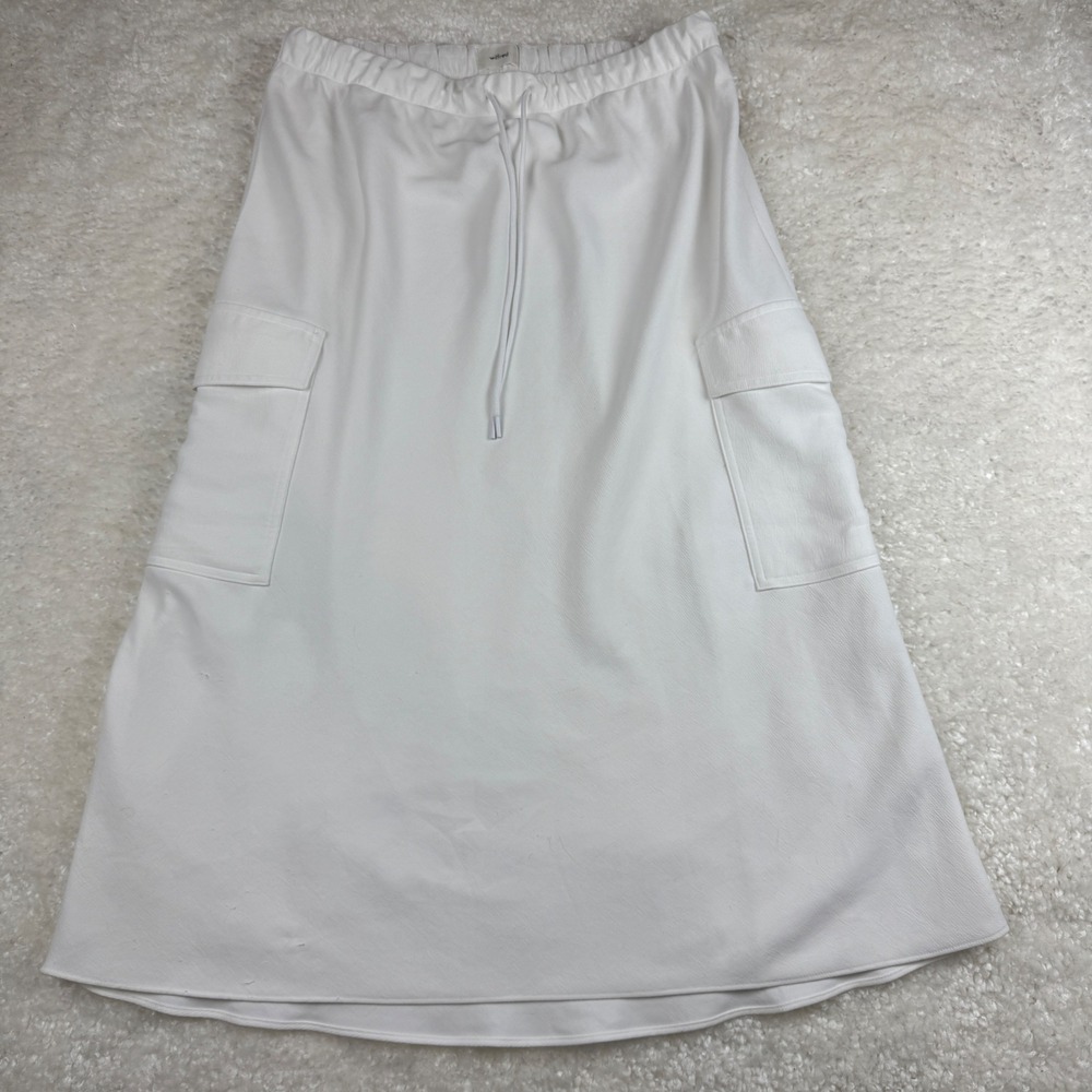 Wilfred Aritzia Cargo Skirt Women Large White Drawstring Elastic Waist Midi